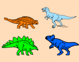 Disegno Dinosauri di terra  pitturato su luigi