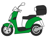 Disegno Ciclomotore pitturato su Fede sa andare sulla Moto