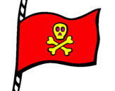 Disegno Bandiera dei pirati pitturato su EDOARDO