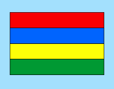 Disegno Repubblica di Mauritius pitturato su mattia