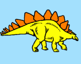 Disegno Stegosaurus  pitturato su tommaso