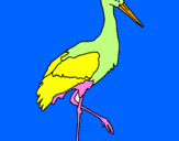 Disegno Cicogna pitturato su uccellino ULLO!!!!!