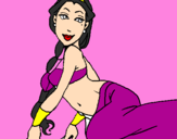 Disegno Principessa araba pitturato su  virginia