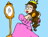 Disegno Principessa con lo specchio  pitturato su ludo