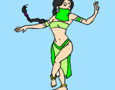 Disegno Principessa araba che danza  pitturato su claudia