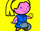 Disegno Ragazza che gioca a tennis  pitturato su beatrice