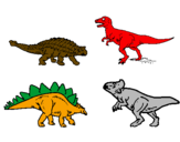 Disegno Dinosauri di terra  pitturato su ALES