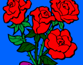 Disegno Mazzo di rose  pitturato su grazia