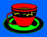 Disegno Tazzina di caffè  pitturato su caffe
