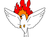 Disegno Colomba della Pentecoste  pitturato su Spirito Santo