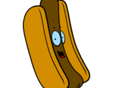 Disegno Hot dog pitturato su arianna