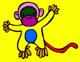 Disegno Scimmietta pitturato su tricheco bibo