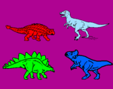 Disegno Dinosauri di terra  pitturato su LUIGI