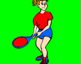 Disegno Ragazza che gioca a tennis  pitturato su noemi