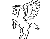 Disegno Pegaso sulle zampe pitturato su cavallo