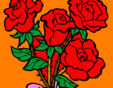 Disegno Mazzo di rose  pitturato su Alessandra