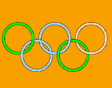 Disegno Anelli dei giochi olimpici  pitturato su to