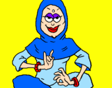 Disegno Principessa musulmana  pitturato su lilly