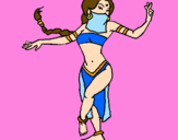 Disegno Principessa araba che danza  pitturato su chiara