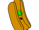 Disegno Hot dog pitturato su wustel