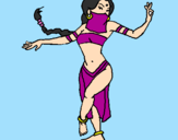 Disegno Principessa araba che danza  pitturato su emilia b