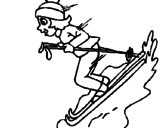 Disegno Sciatrice pitturato su sciatrice