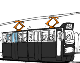 Disegno Tram con passeggeri  pitturato su mihail