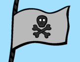 Disegno Bandiera dei pirati pitturato su Francesco pascale