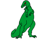 Disegno Tyrannosaurus Rex pitturato su martina