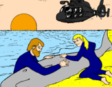 Disegno Salvataggio di una balena pitturato su marialuisa