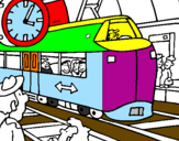 Disegno Stazione delle ferrovie  pitturato su thomas