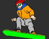 Disegno Snowboard pitturato su SCI