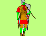 Disegno Soldato romano  pitturato su cavaliere indemoniato