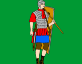 Disegno Soldato romano  pitturato su giangy