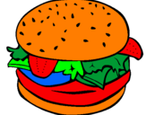 Disegno Hamburger completo  pitturato su federico