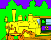 Disegno Locomotrice  pitturato su treno dei minerali