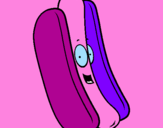 Disegno Hot dog pitturato su erika