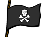 Disegno Bandiera dei pirati pitturato su matteo