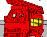 Disegno Camion dei Pompieri  pitturato su vladut