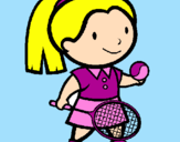 Disegno Ragazza che gioca a tennis  pitturato su DETTINA GIRL