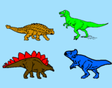 Disegno Dinosauri di terra  pitturato su lorenzo