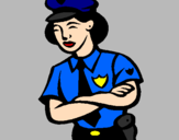 Disegno Poliziotta  pitturato su Giangy
