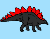 Disegno Stegosaurus  pitturato su lorenzo