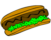 Disegno Hot dog pitturato su entony e franci