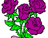 Disegno Mazzo di rose  pitturato su GIULIA  e ALBERTO
