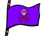 Disegno Bandiera dei pirati pitturato su ginevra