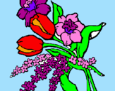 Disegno Mazzo di fiori pitturato su Gaia