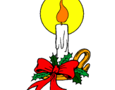 Disegno Candela di Natale pitturato su candela