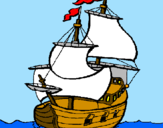 Disegno Barca  pitturato su giangy
