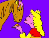 Disegno Principessa e cavallo  pitturato su alessandra